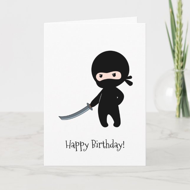 Carte Ninja minuscule en colère (Devant)
