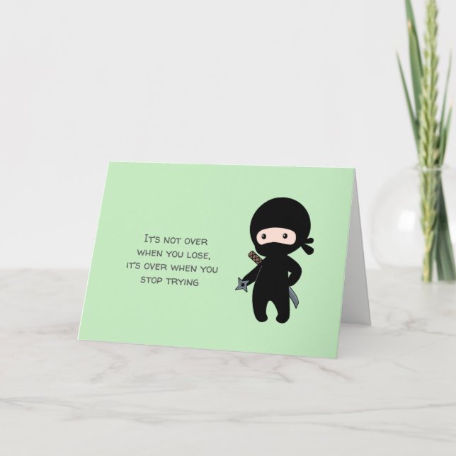 Carte Ninja minuscule tenant le blanc de lancement de (Devant)