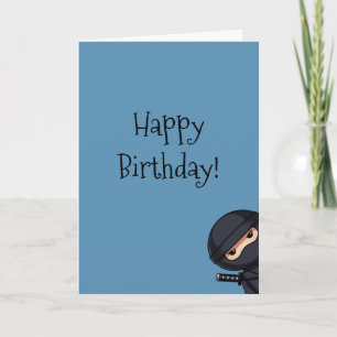 Carte Ninja qui regarde discrètement sur une fête d'anni
