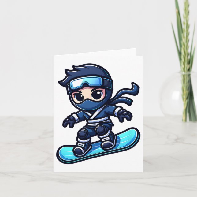 Carte Ninja Snowboard Ninja Snow Rider Snowboardin (Devant)