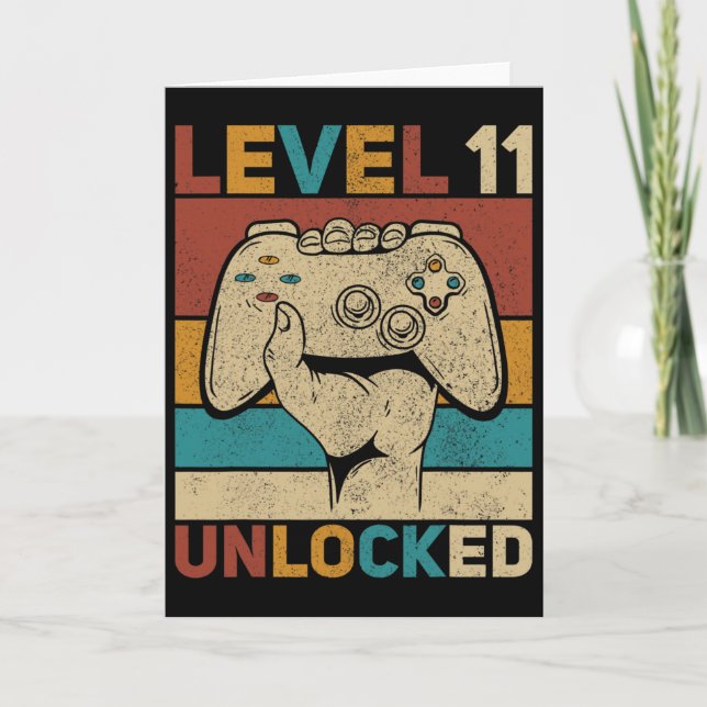 Carte Niveau 11 Déverrouillé 11 ans tenue Anniversaire g (Devant)
