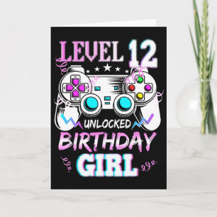 Carte Niveau 12 Débloqué Jeu Vidéo Fille d'anniversaire