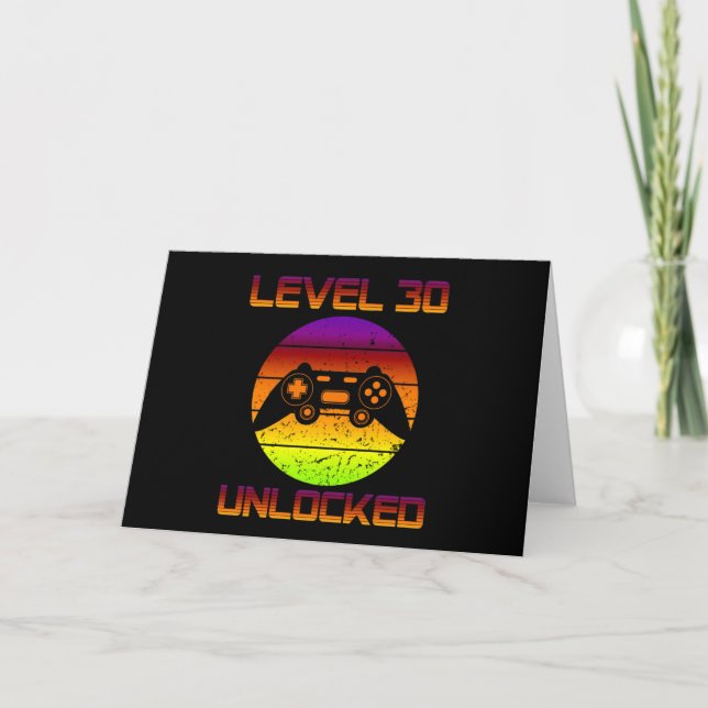 Carte Niveau 30 Déverrouillé 30e Jeu vidéo Anniversaire  (Devant)