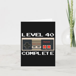 Carte Niveau 40 d'anniversaire Joueur de jeux vidéo comp