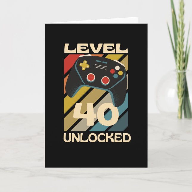 Carte Niveau 40 Débloqué Humour Gaming (Devant)