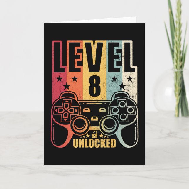 Carte Niveau 8 Débloqué Anniversaire de joueur de jeu vi (Devant)