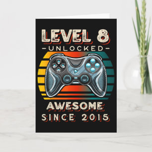 Carte Niveau 8 Débloqué Jeu Vidéo 8ème Anniversaire 8 An