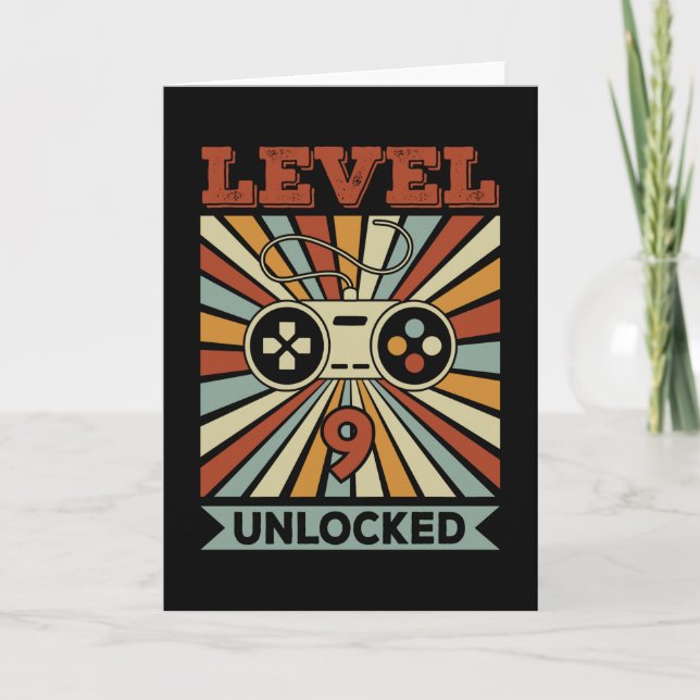 Carte Niveau 9 Jeu vidéo déverrouillé Anniversaire (Devant)