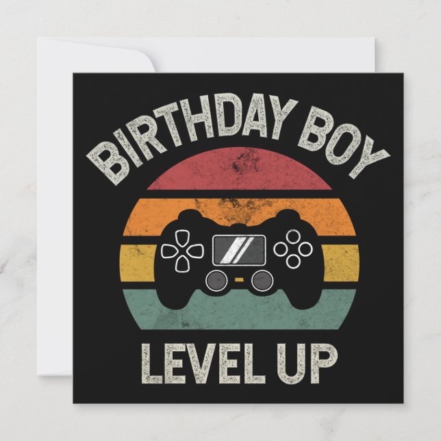 Carte Niveau du garçon d'anniversaire (Devant)