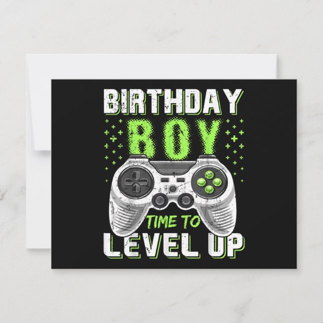 Carte Niveau Up Anniversaire Jeu vidéo pour garçon (Devant)