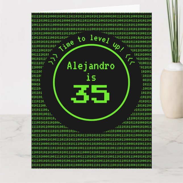 Carte Niveau Up Retro Jeu & Code Machine N'importe quel  (Devant)