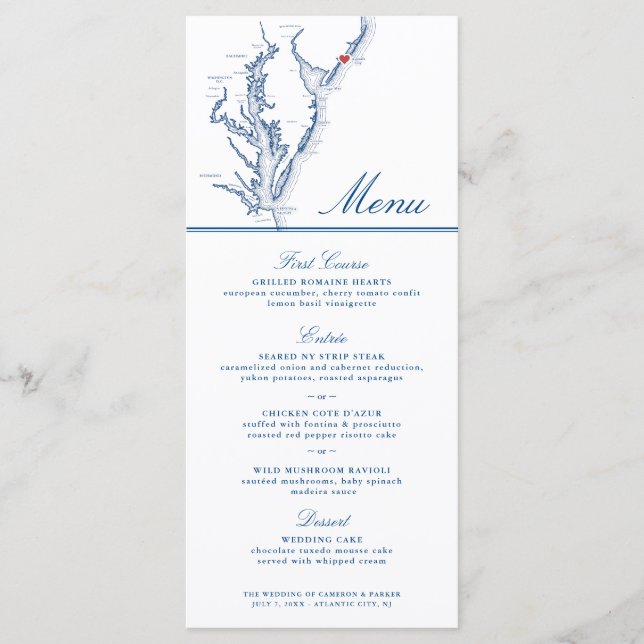 Carte NJ de la ville Atlantique Élégant Mariage bl (Devant)