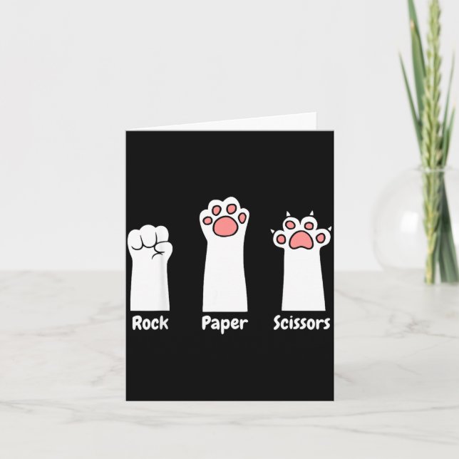 Carte Nk Paw Prints Pet Lover Rock Paper Scissors Hand G (Devant)