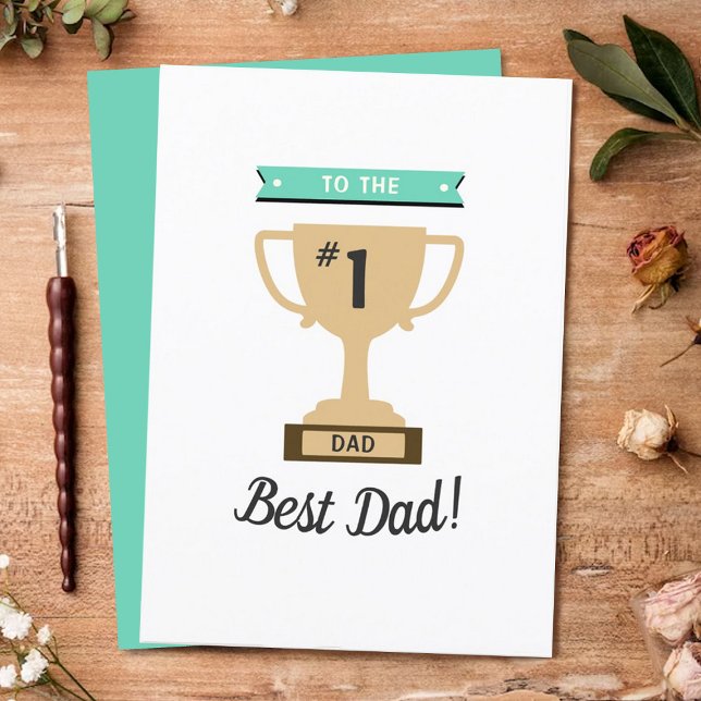Carte No 1 Meilleur Papa Award Fête des pères du trophée (Créateur téléchargé)