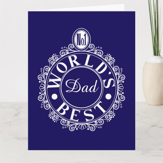 Carte No.1 Worlds Best Papa Typographie personnalisée Bl (Devant)