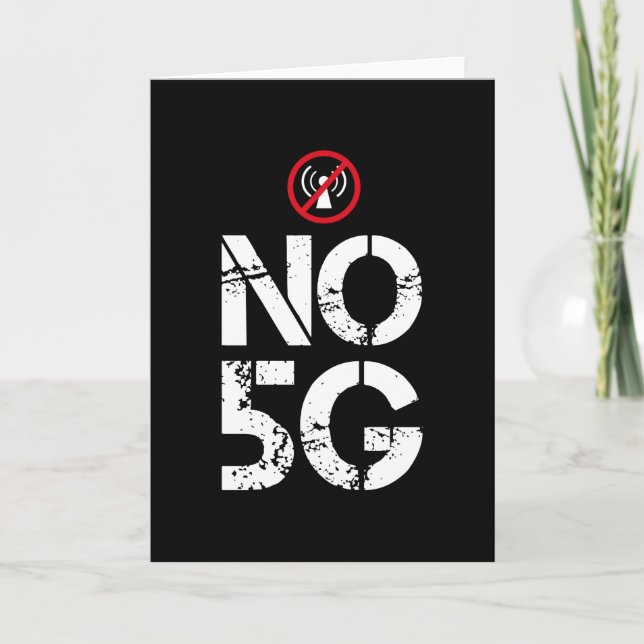 Carte No 5G - Cadeau anti-rayonnement 5G (Devant)