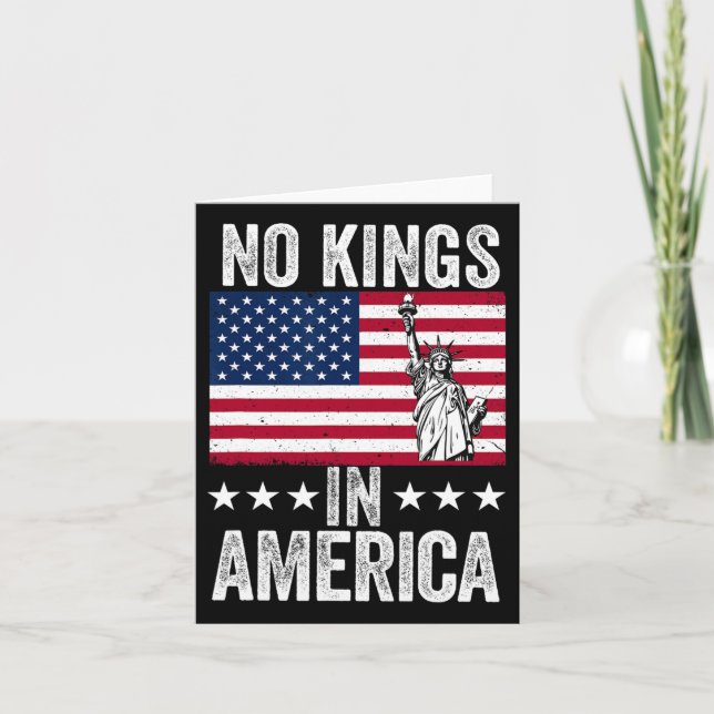 Carte No Kings In America Flag Protest Save Democracy 9 (Devant)