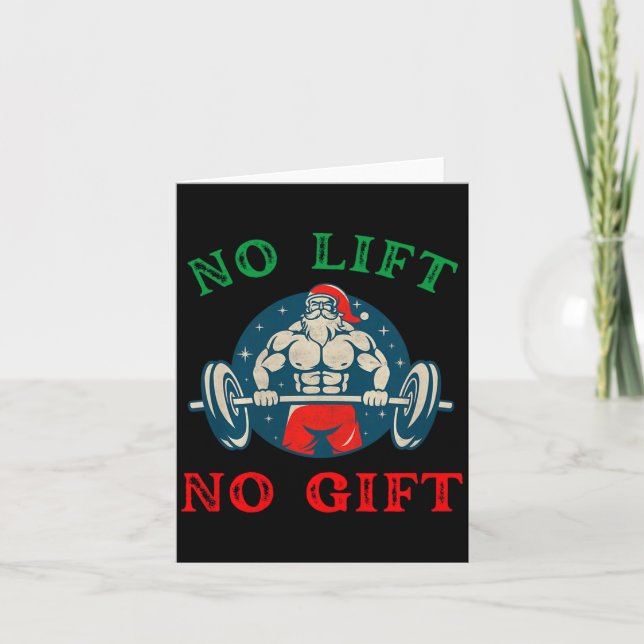 Carte No Lift No Gift Funny Workout Santa Christmas Gym  (Devant)