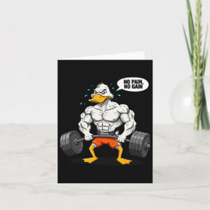 Carte No Pain No Gain Funny Canard Weighter-lifter Joke 