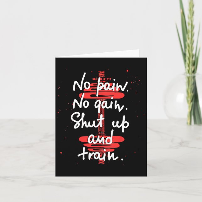 Carte No Pain No Gain Motivationnel Gym Humour Teightl (Devant)