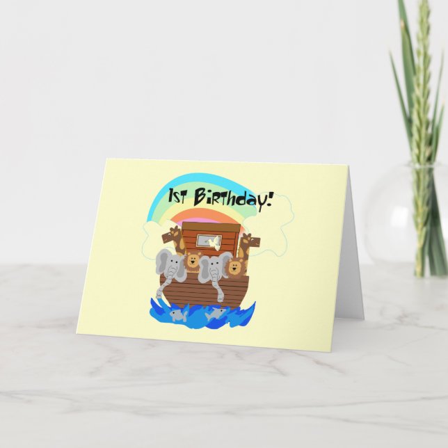 Carte Noah's Ark 1er Anniversaire Tshirts et cadeaux (Devant)