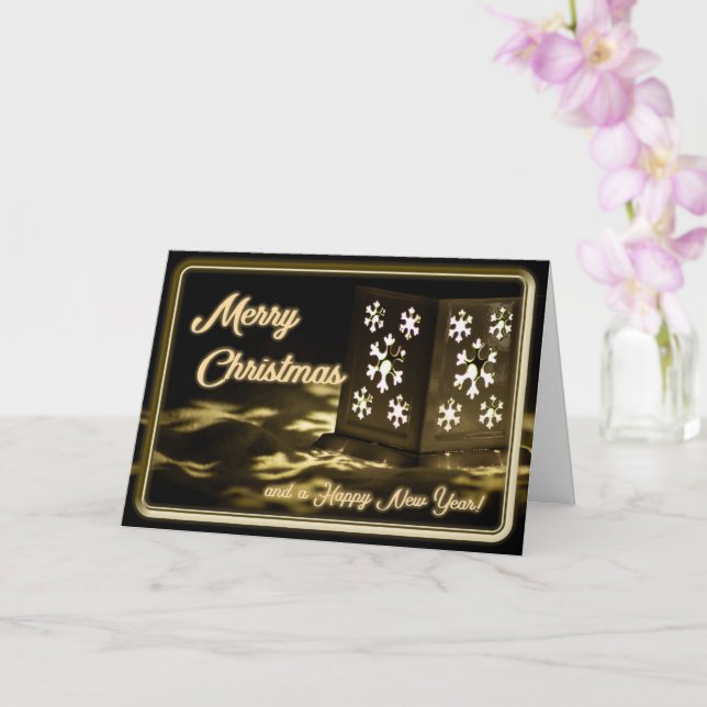 Carte Noble Joyeux Noël aux lumières scintillantes ! Car (Orchidée)