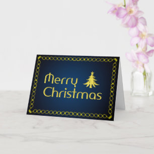 Carte Noble Joyeux Noël avec arbre de Noël doré C