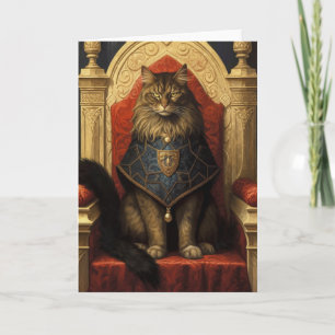 Carte Noble Maine Coon Trône Art Imprimer