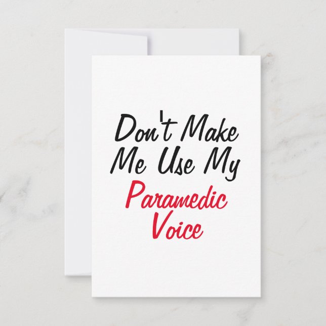 Carte N'obligez pas à utiliser ma Voix de Secouriste  (Devant)