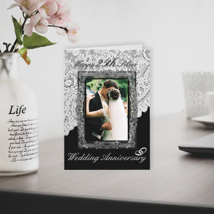 Carte Noces de mariage Argent 25e Élégant