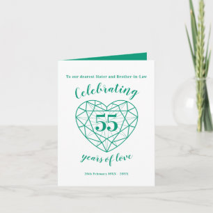 Carte Noces d'émeraude 55 ans de mariage
