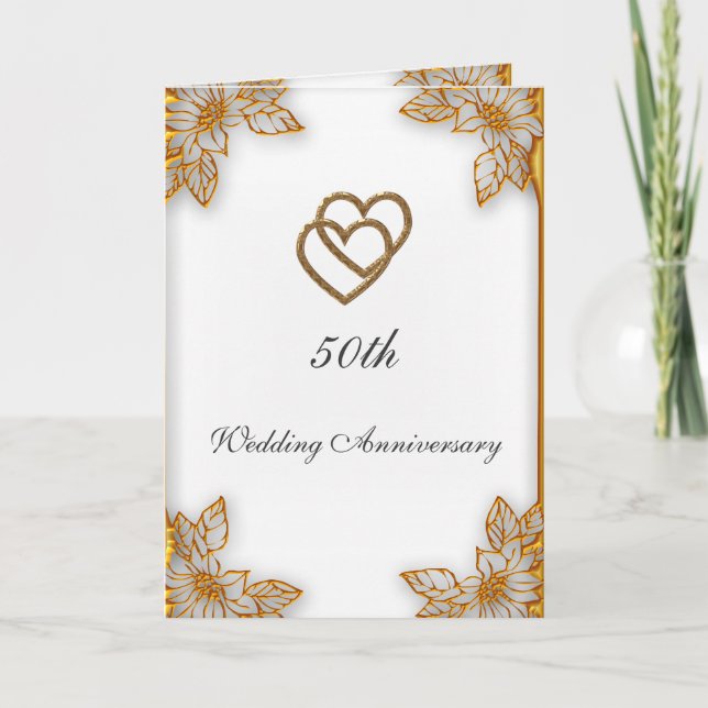 Carte Noces d'Or  50e Anniversaire de Mariage (Devant)