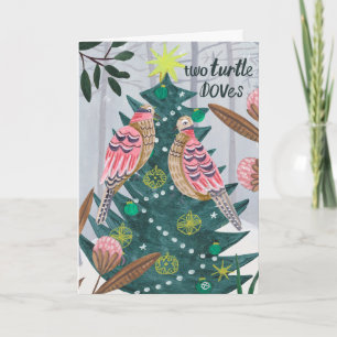 Carte Noël 12 jours de Noël Deux tourterelles