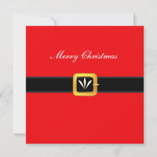 Carte Noël à la ceinture du Père Noël