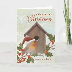 Carte Noël à New Home Oiseaux et oiseaux