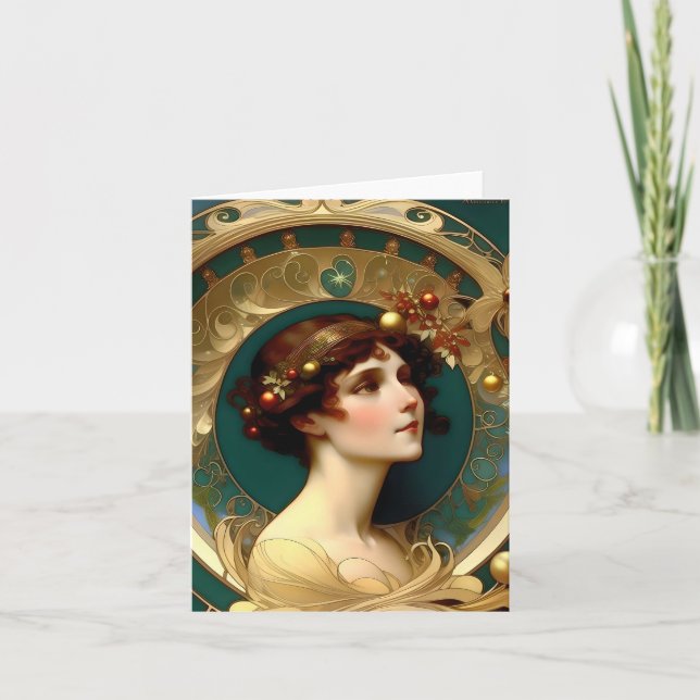 Carte Noël - AI - Art nouveau - C (Devant)