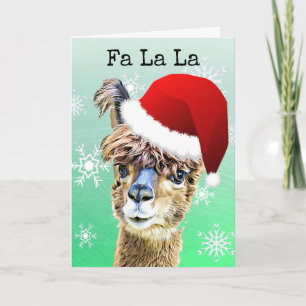 Carte Noël amusant La Llama vacances