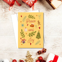 Noël aquarelle Paix et Joie