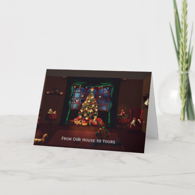 Carte Noël Arbre de Noël chaleureux et cosy (Devant)