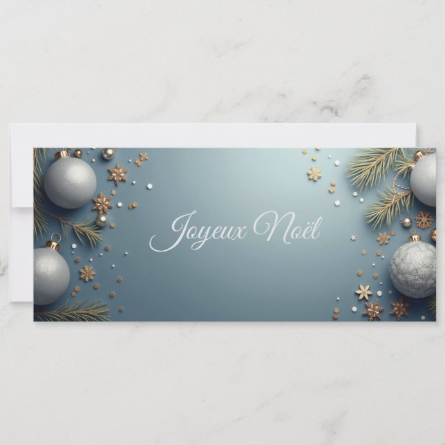 Carte noël argent bleu   (Devant)