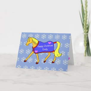 Carte Noël au petit cheval de Trote
