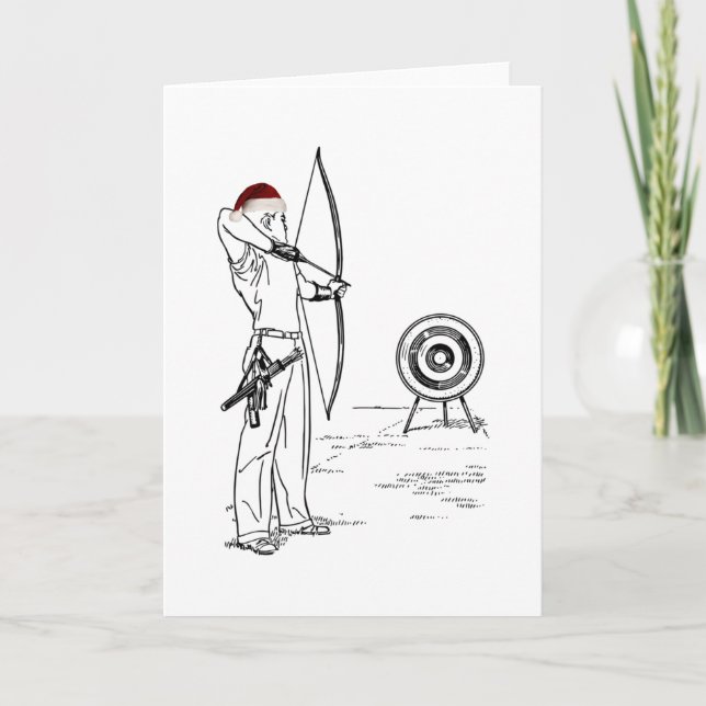Carte Noël au tir à l'arc (Devant)