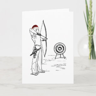 Carte Noël au tir à l'arc