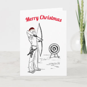 Carte Noël au tir à l'arc