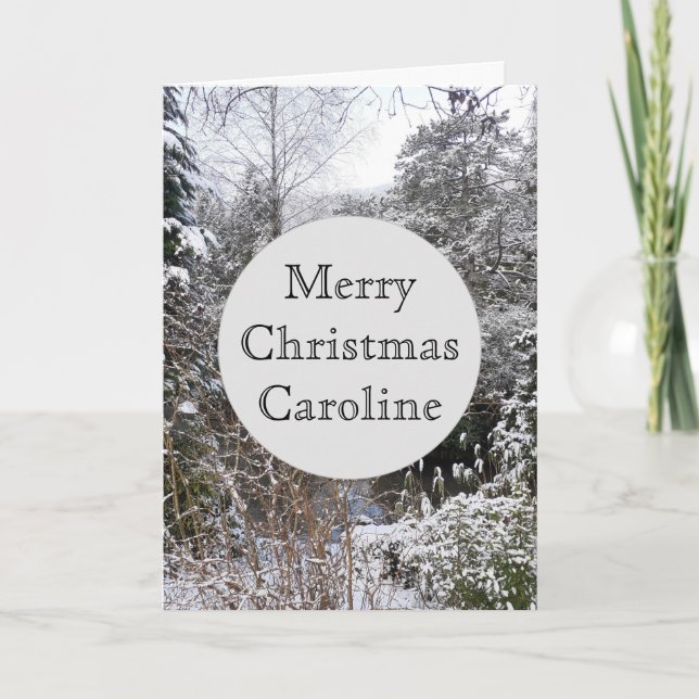 Carte Noël aux arbres enneigés (Devant)