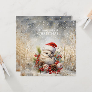 Carte Noël aux poulets mignons