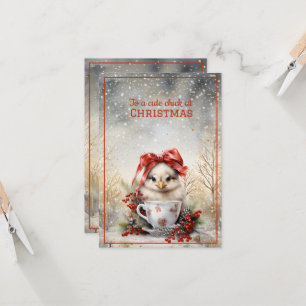 Carte Noël aux poulets mignons