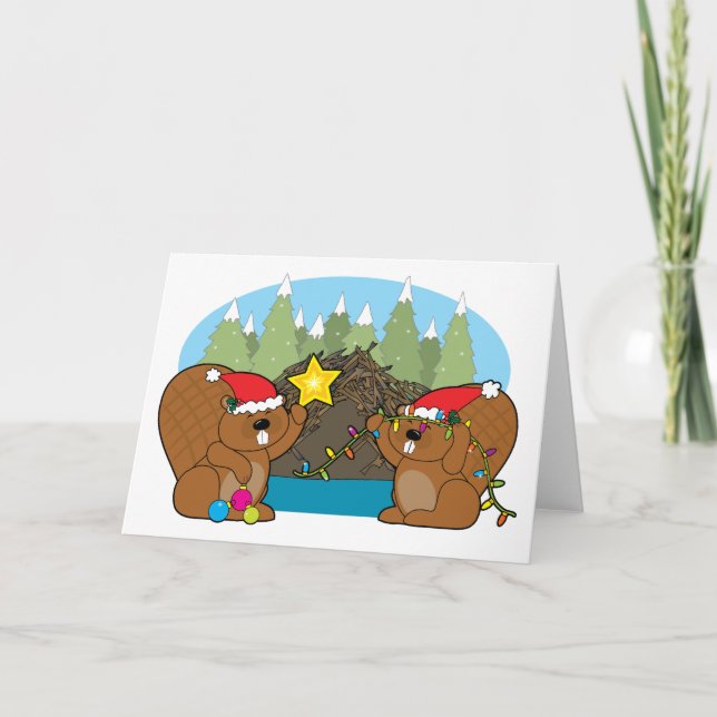Carte Noël Beaver (Devant)