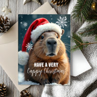 Noël Capybara de Noël très heureux