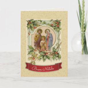 Carte Noël catholique traditionnel vintage en italien